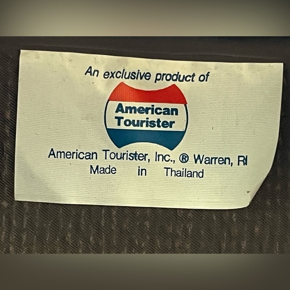 American Tourist Tweed Suitcase with Wheels Vintage Clean Luggage Travel - Picture 10 of 11